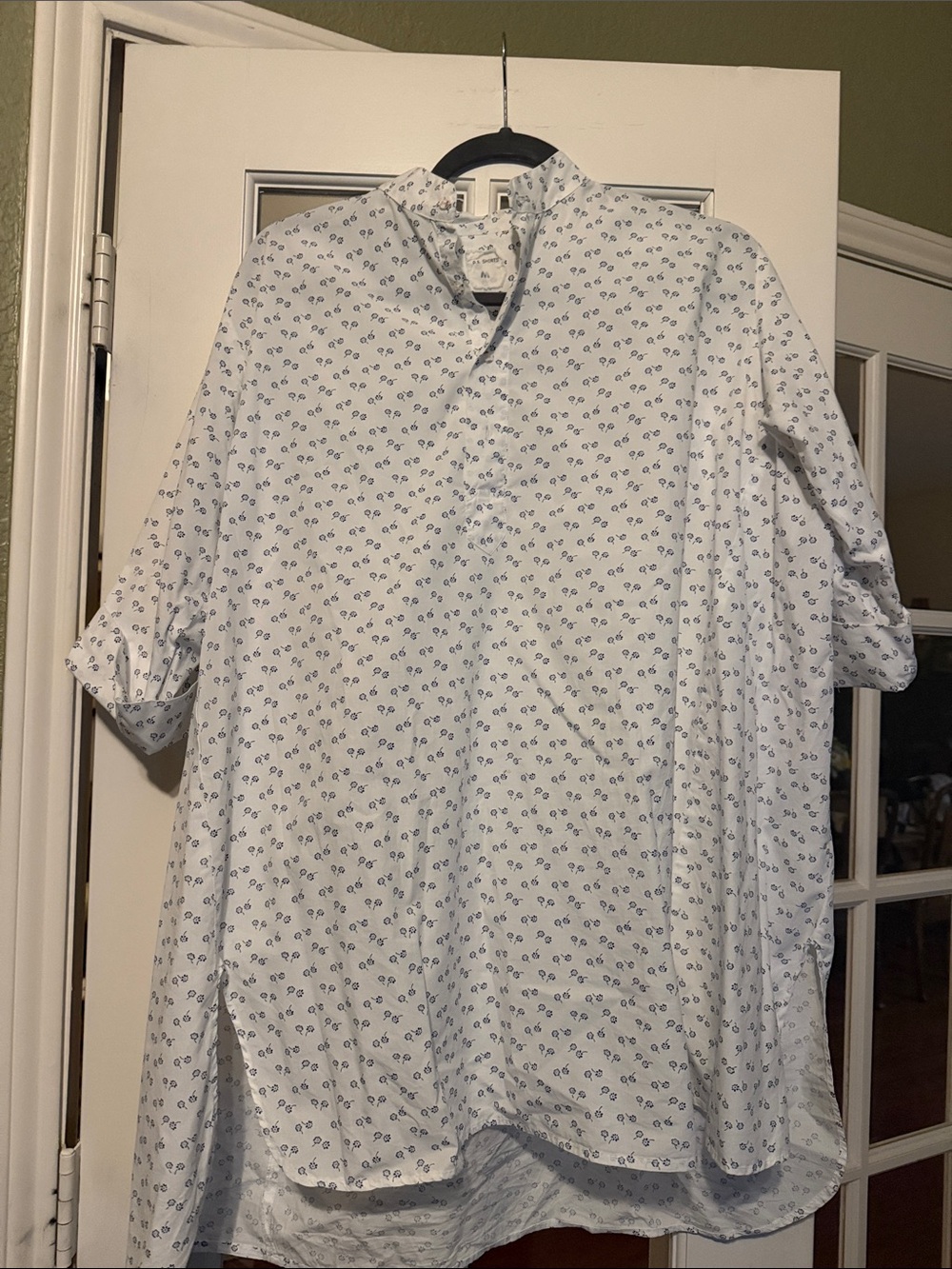 Relaxed White Floral-Print Tunic
